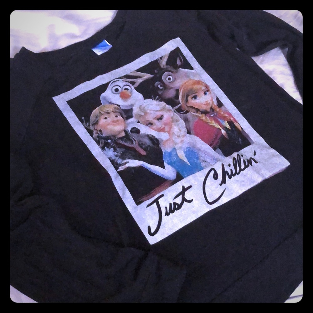Cartooncore or Disneycore Frozen‎ Just Chillin’ Long Tee M